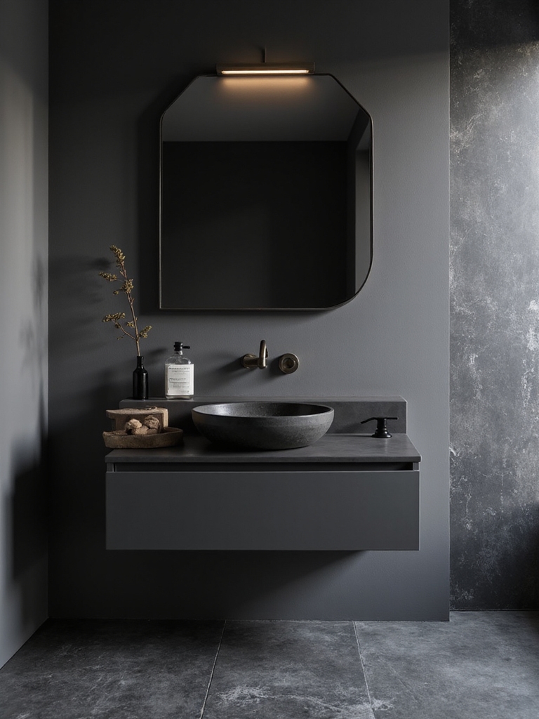matte charcoal vanity elegance