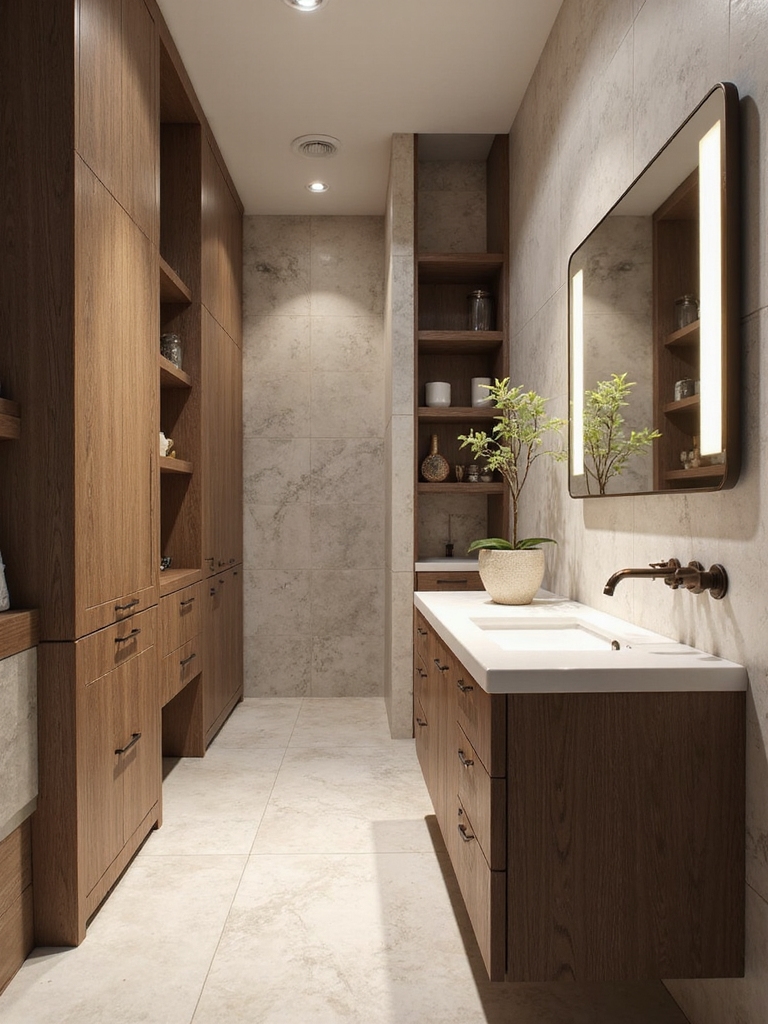 maximize bathroom vertical storage