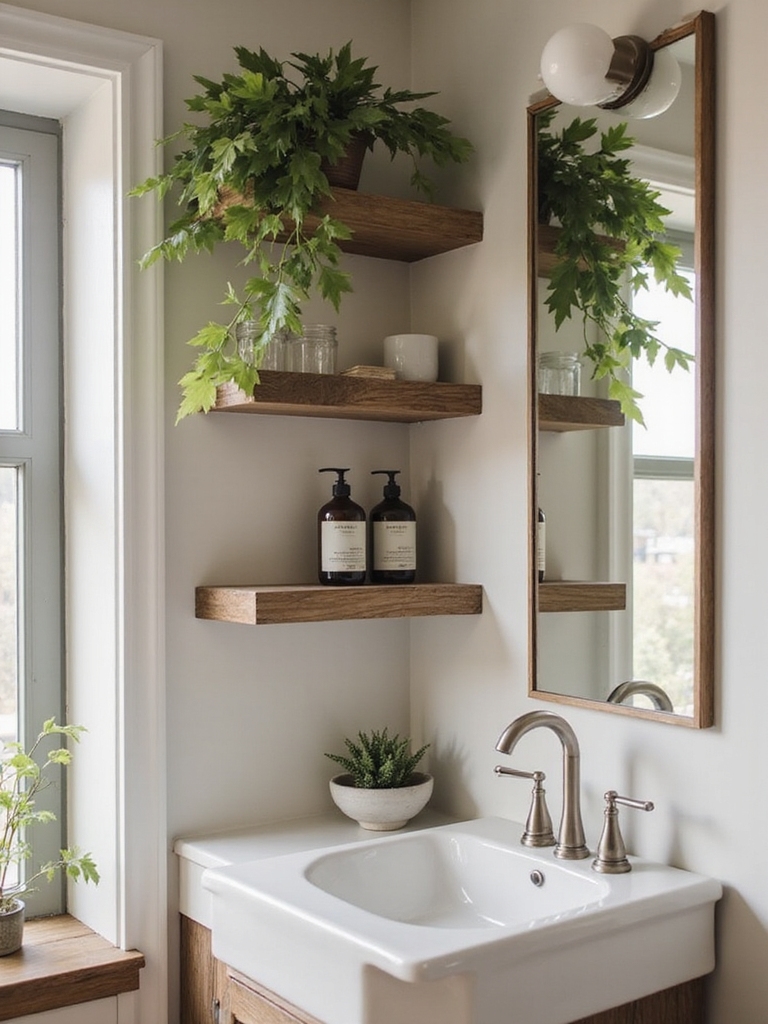 maximize space with corner shelves