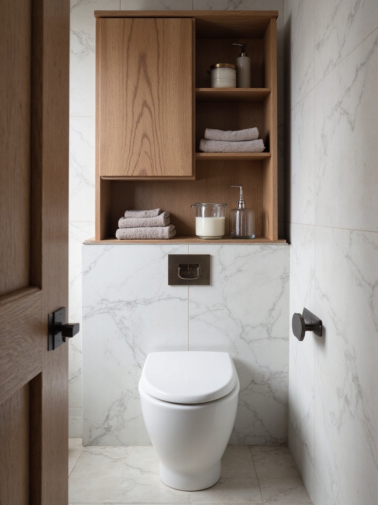 maximize vertical bathroom storage