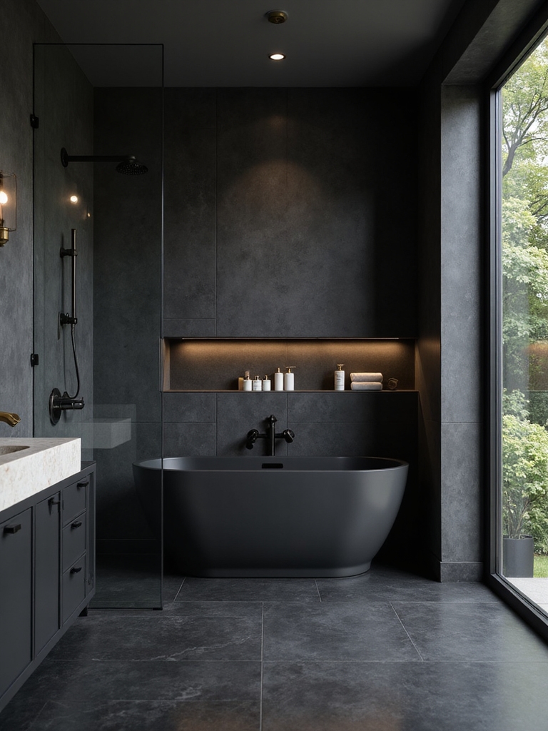 modern black tile aesthetics