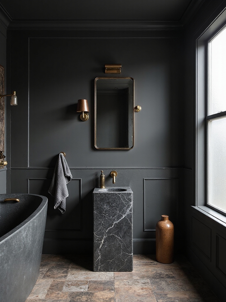 moody dark bathroom retreat