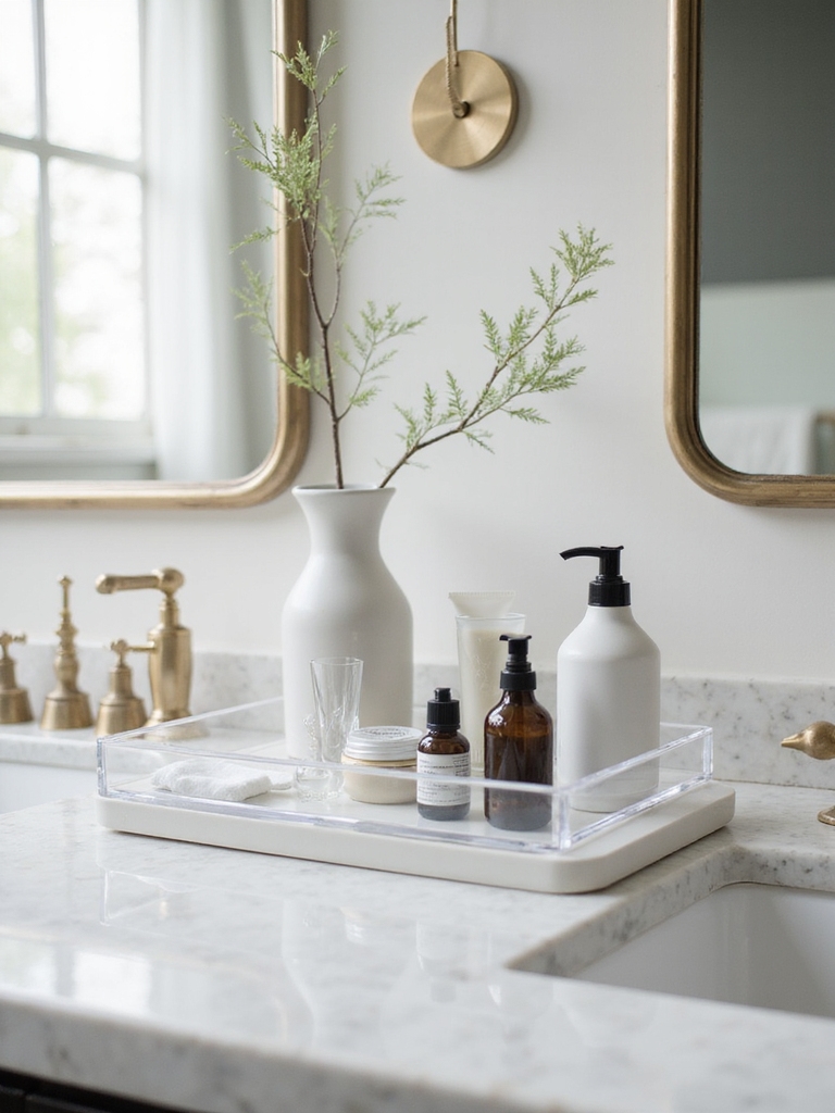 organize bathroom counter clutter