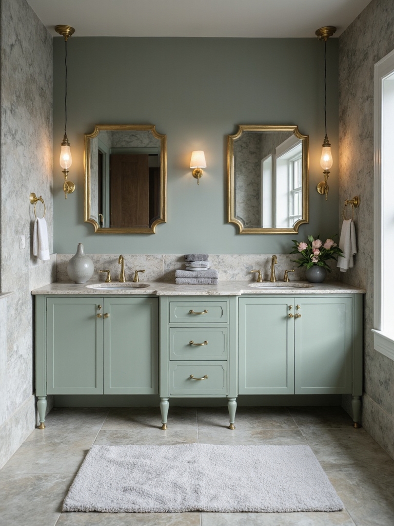 sage accents with natural stone