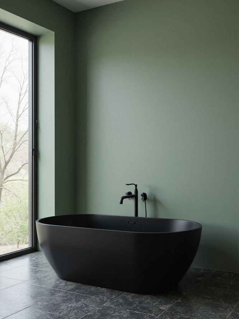 sage green black fixtures