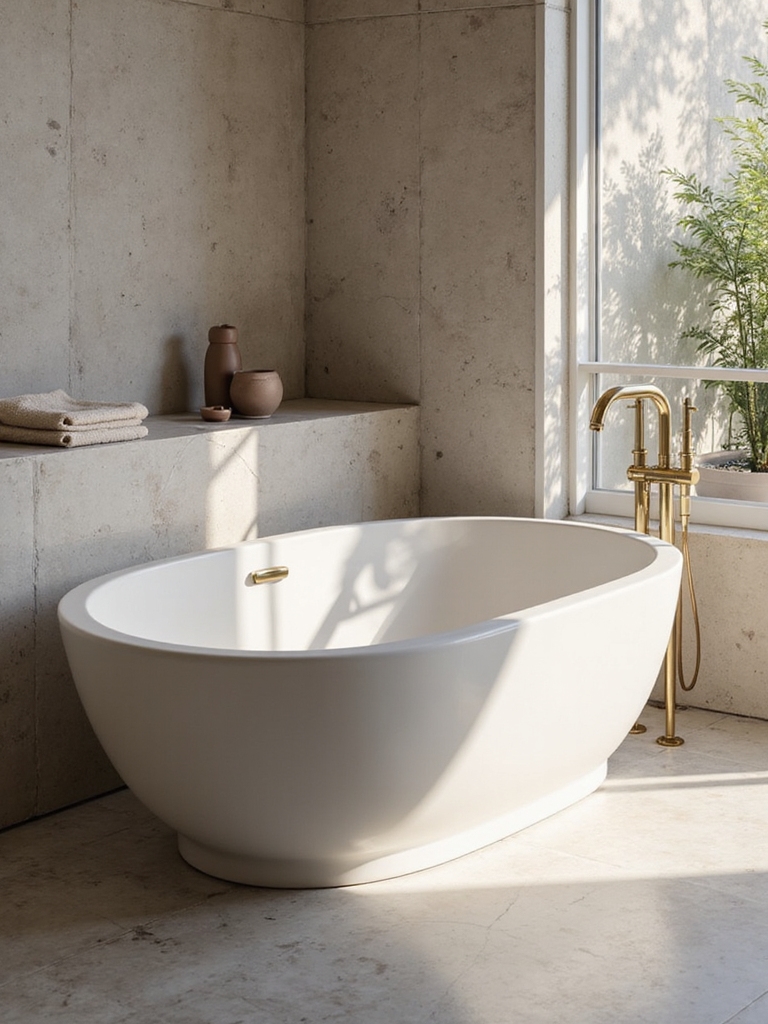 sculptural elegance in bathrooms
