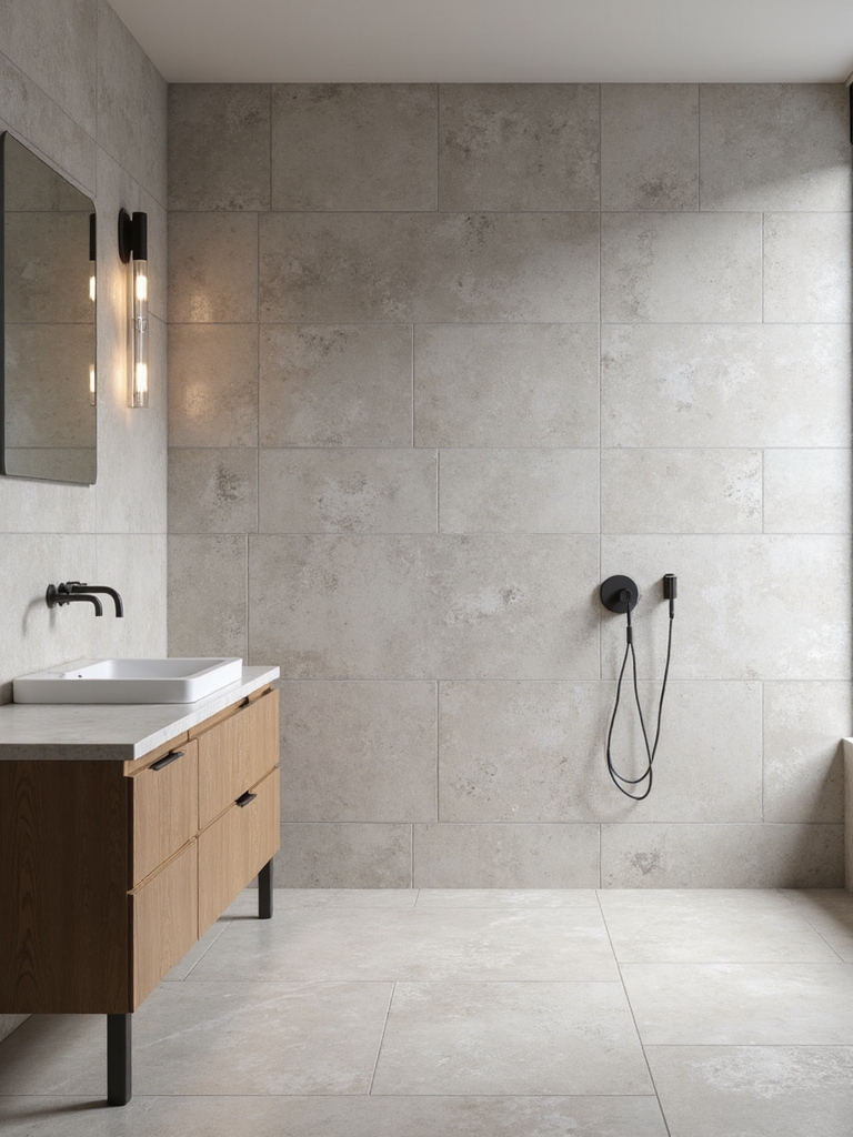 seamless bathroom tile design