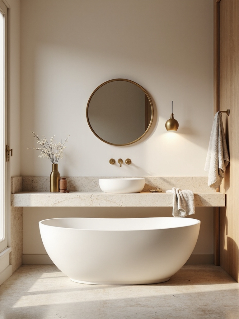 serene creamy wall ambiance