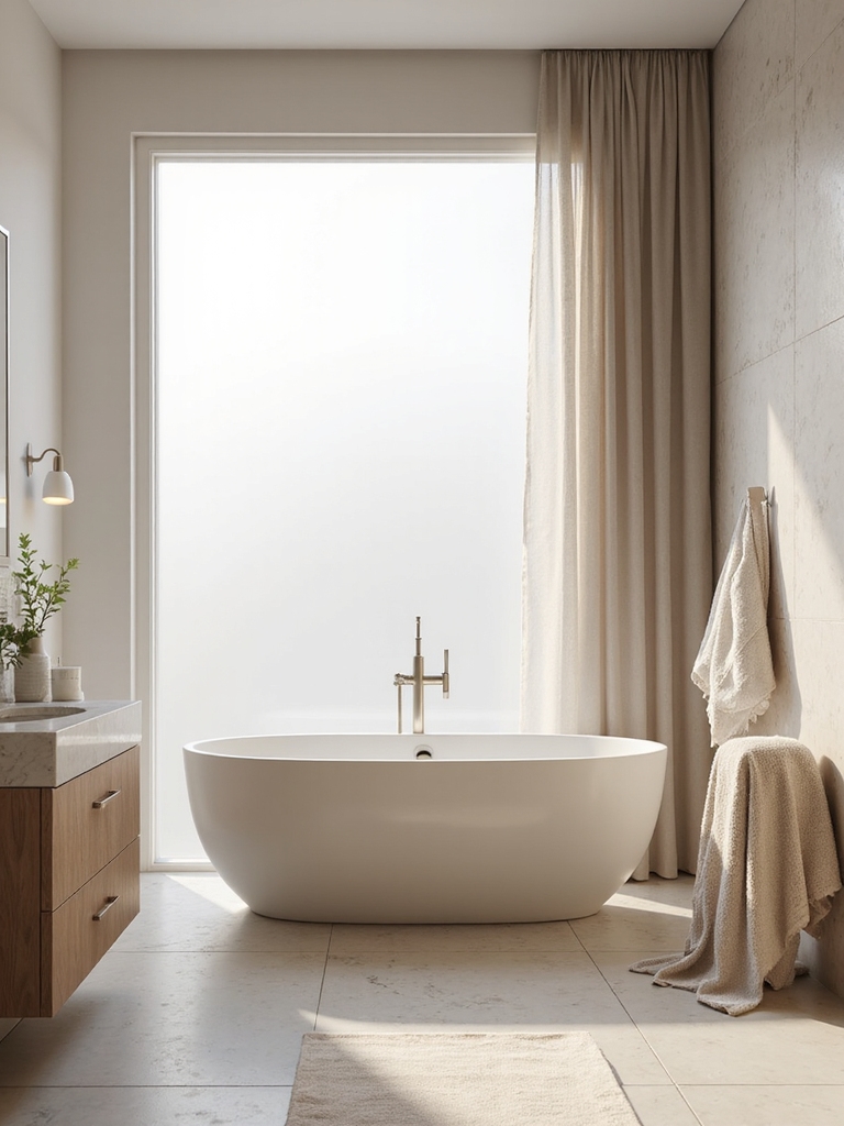 serene neutral bathroom aesthetics