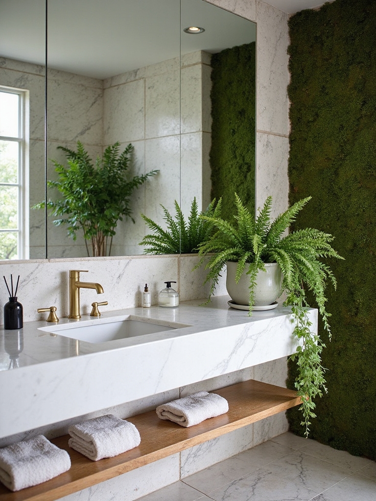 serene spa bathroom greenery