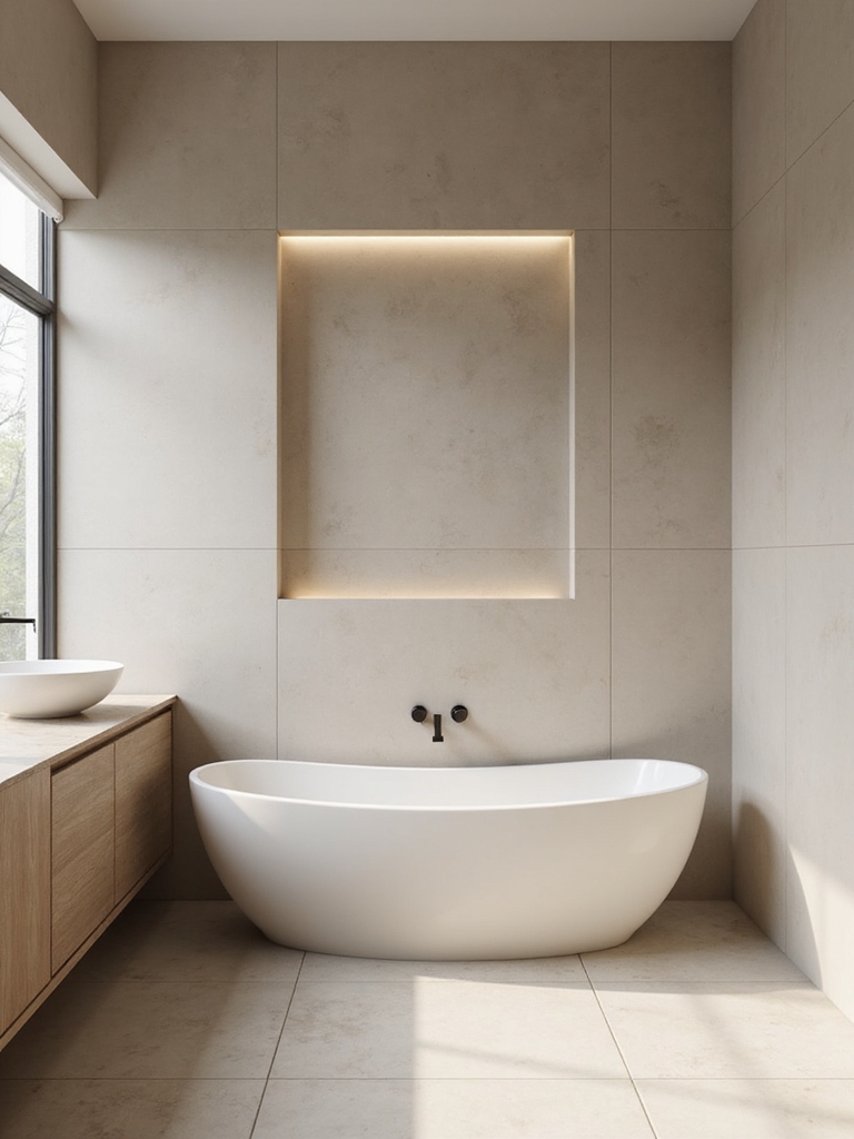 serene spacious bathroom design