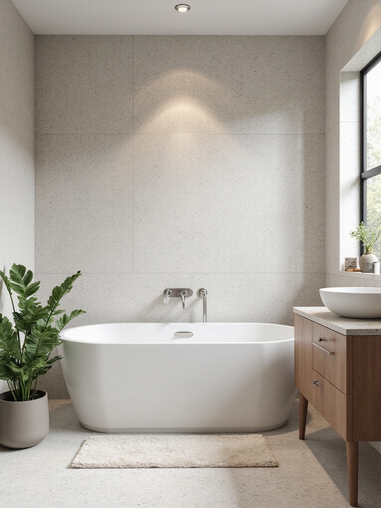 serene terrazzo bathroom design