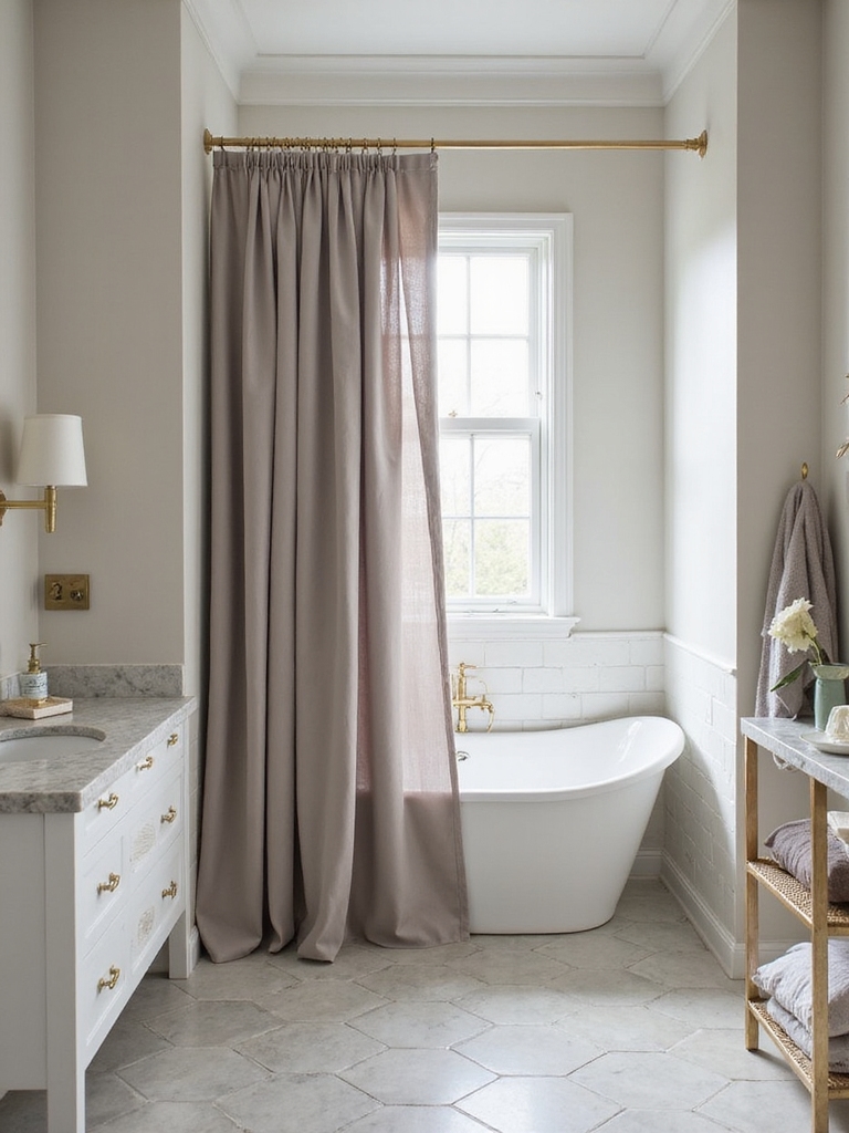 shower curtain bathroom styling