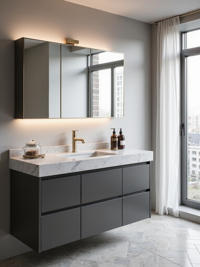 sleek mirrored charging cabinets