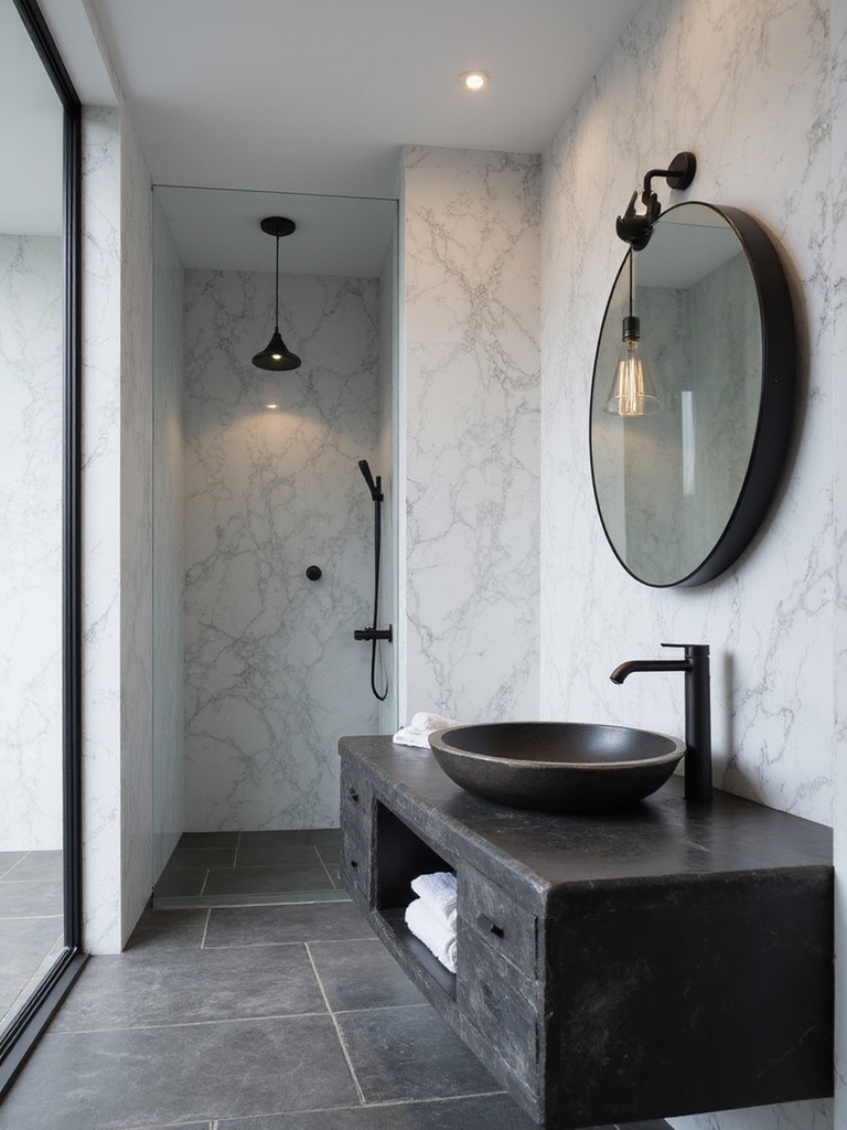 sleek monochrome bathroom designs