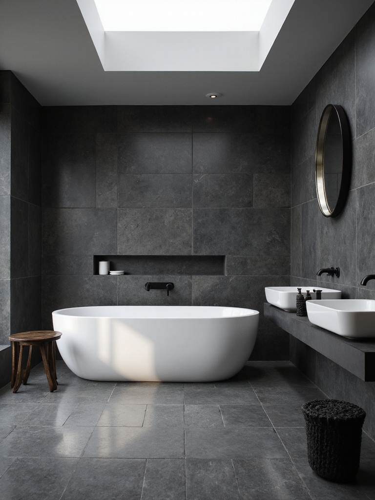sleek monochrome bathroom elegance