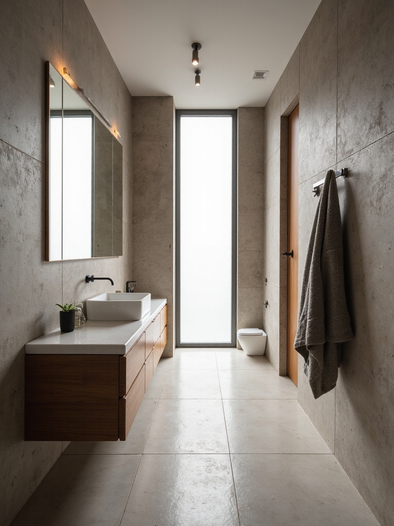 smart layout for narrow baths