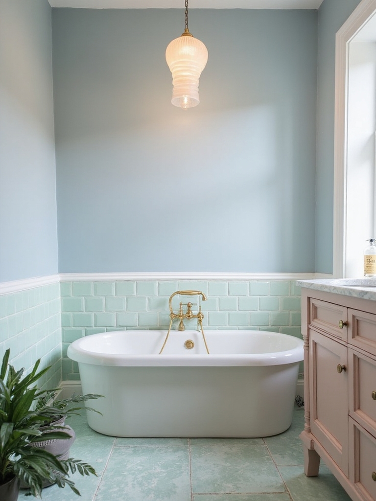 soft pastel bathroom accents