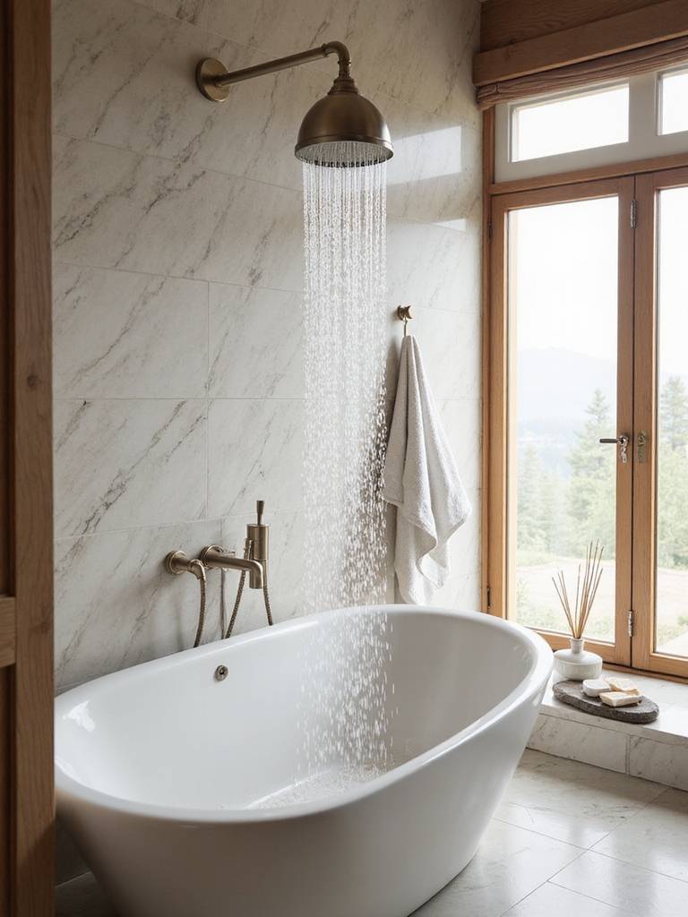 spa like rainfall shower experience