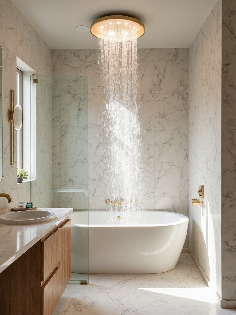 spa like rainfall shower experience
