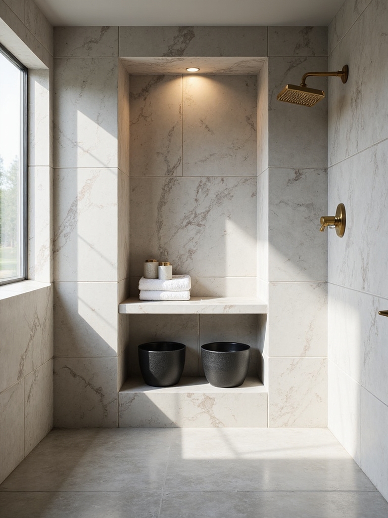 spa quality organized shower niches