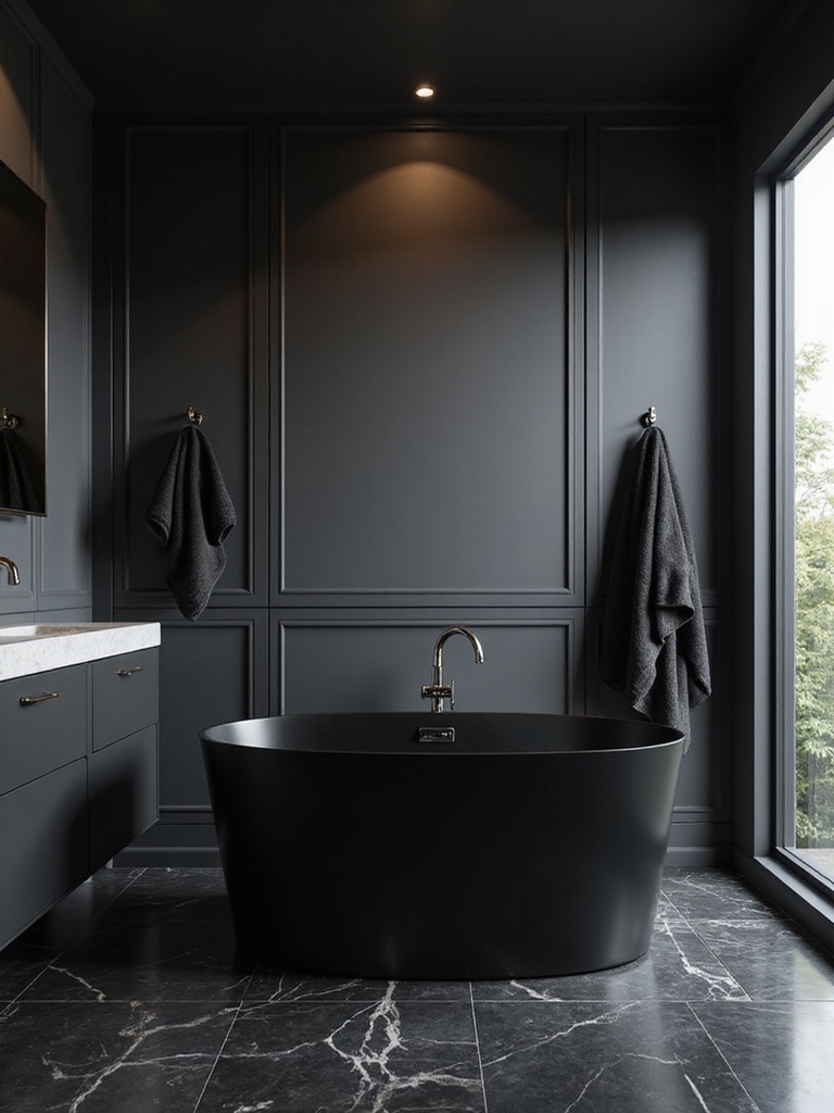 stylish black bathroom transformation