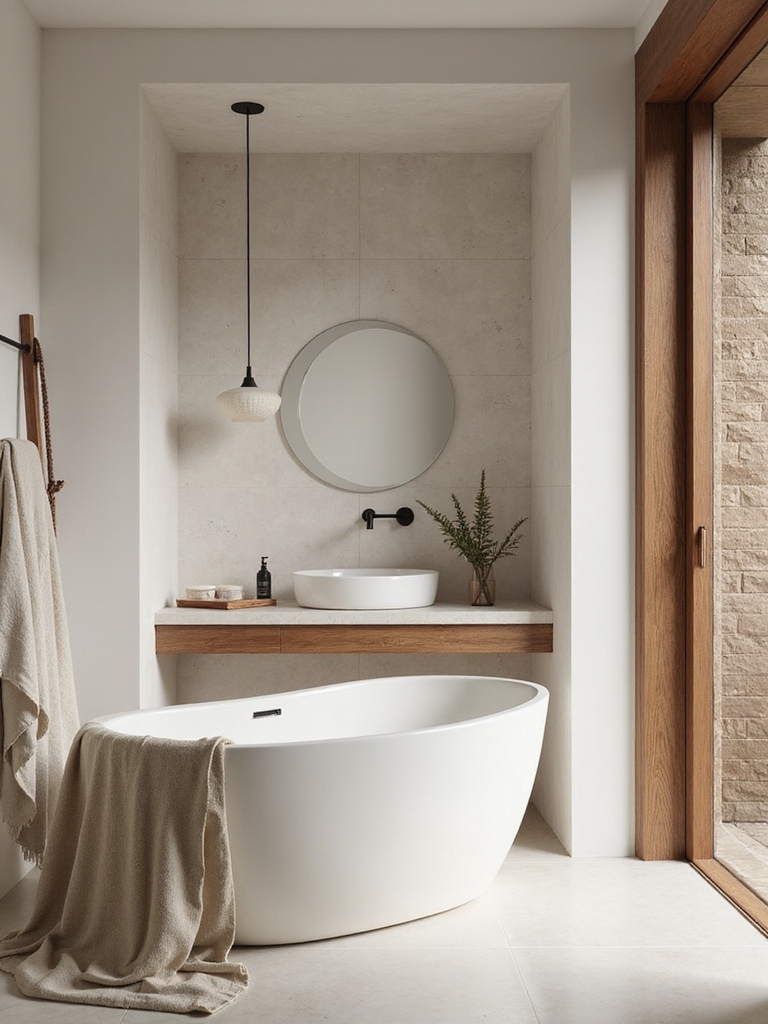 texture balance in bathrooms