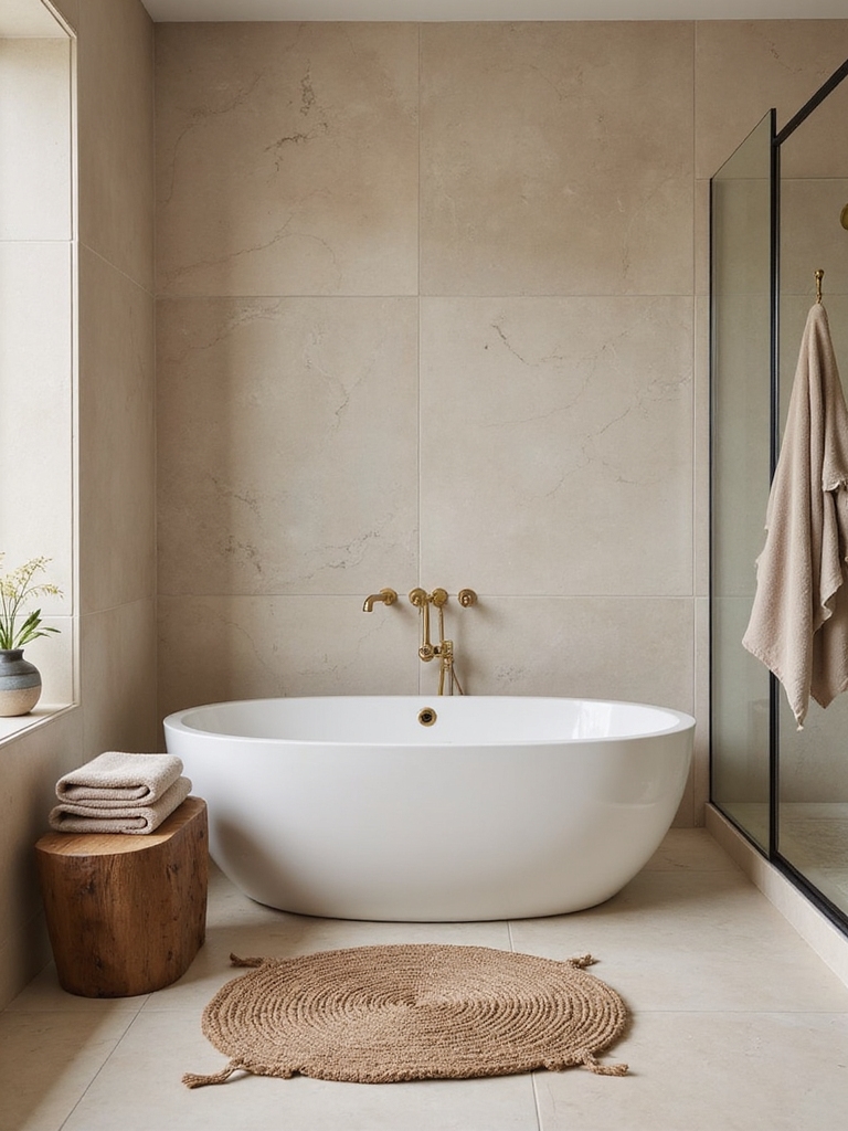 textured layers in bathrooms