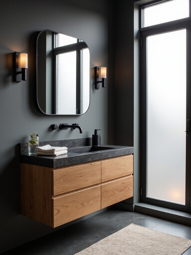 timber vanities matte black fixtures