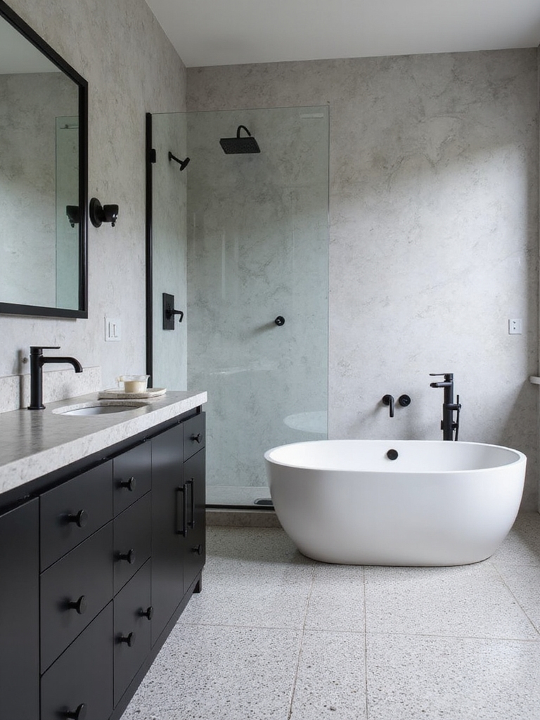 timeless black and white bathroom