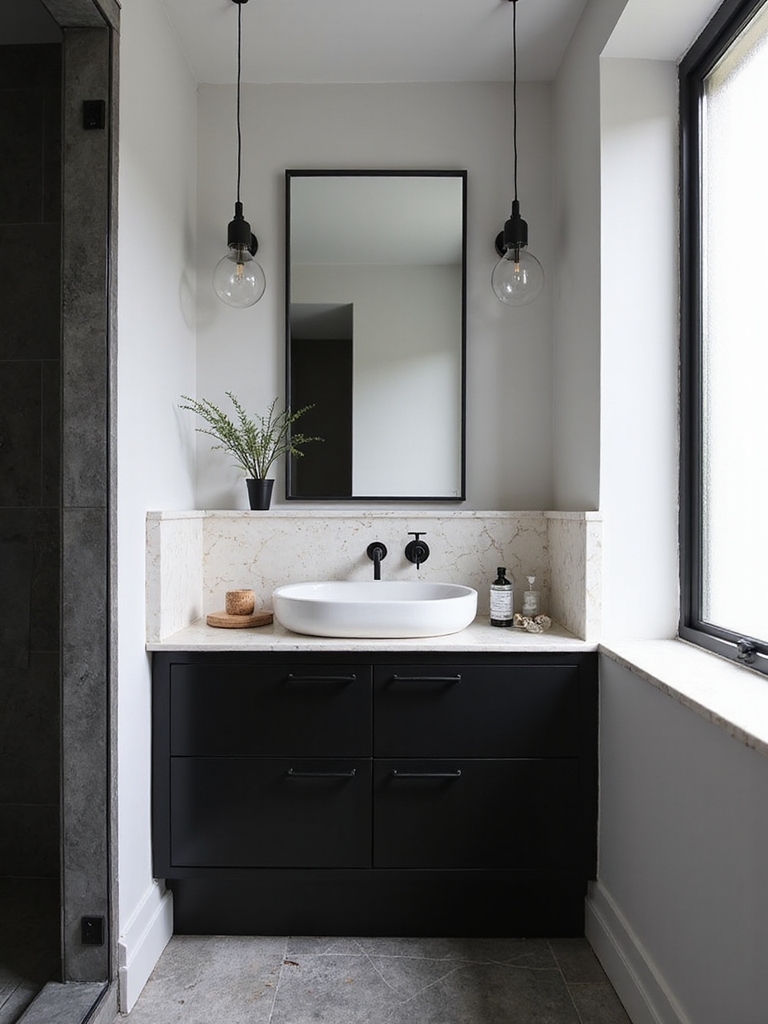 timeless contrast for bathrooms