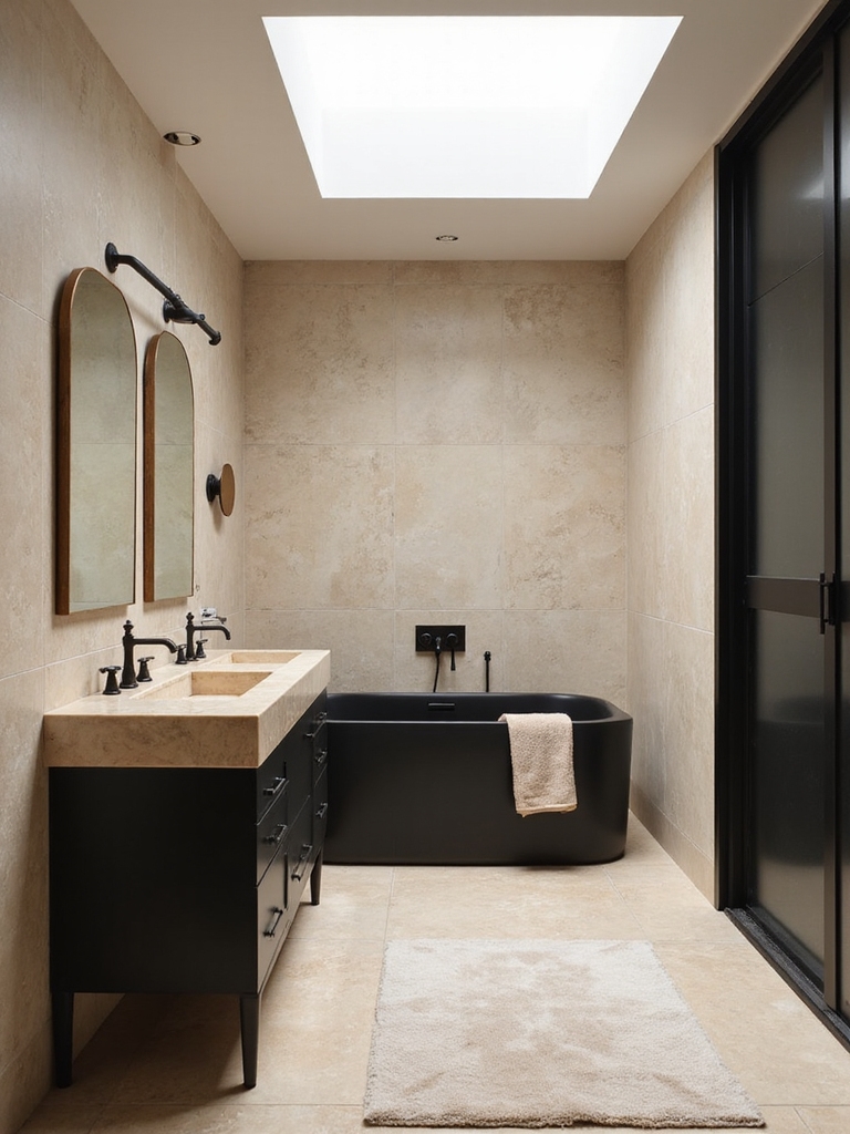 timeless contrast in bathrooms