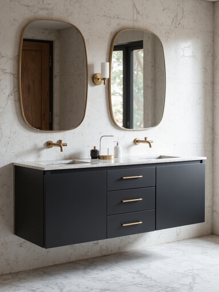 timeless high contrast bathroom elegance