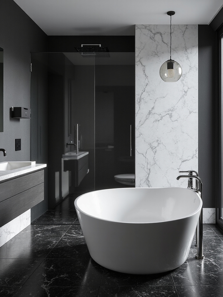 timeless monochrome bathroom elegance