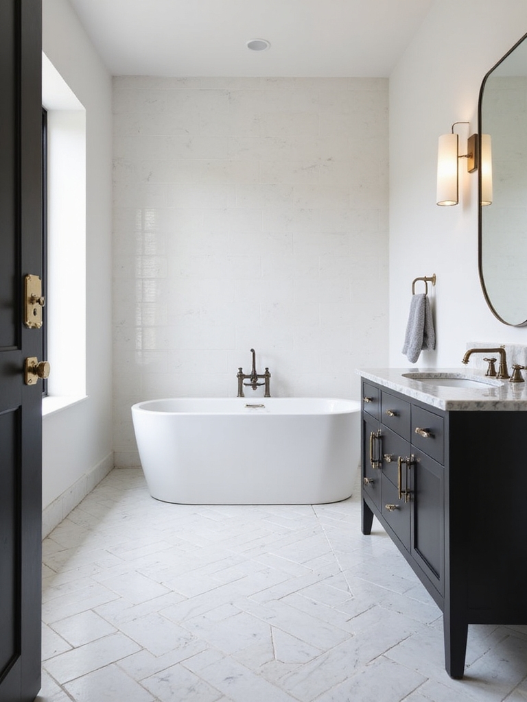 timeless white tile foundation