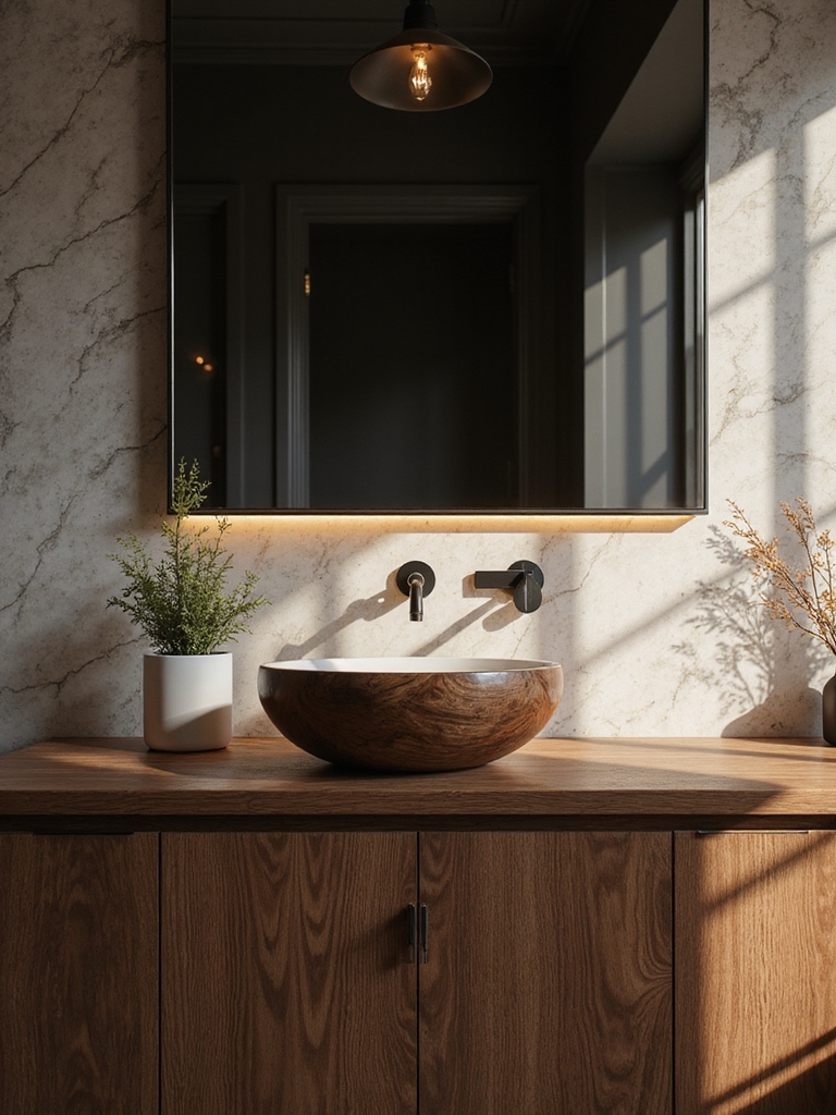 warm contrasts in vanities