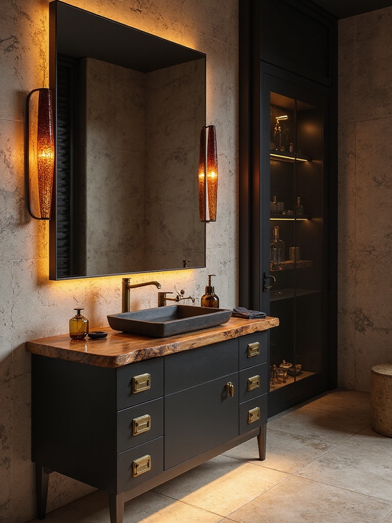 warm glowing vanity finishes