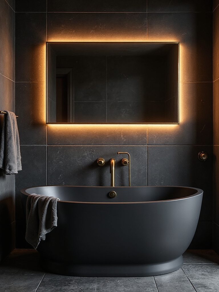 warm luxurious bathroom accents