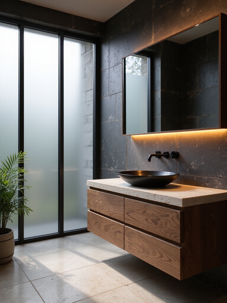 warm modern bathroom design