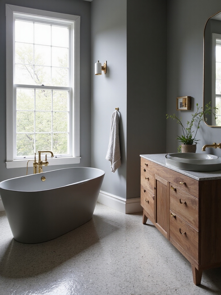 warm wood meets cool gray