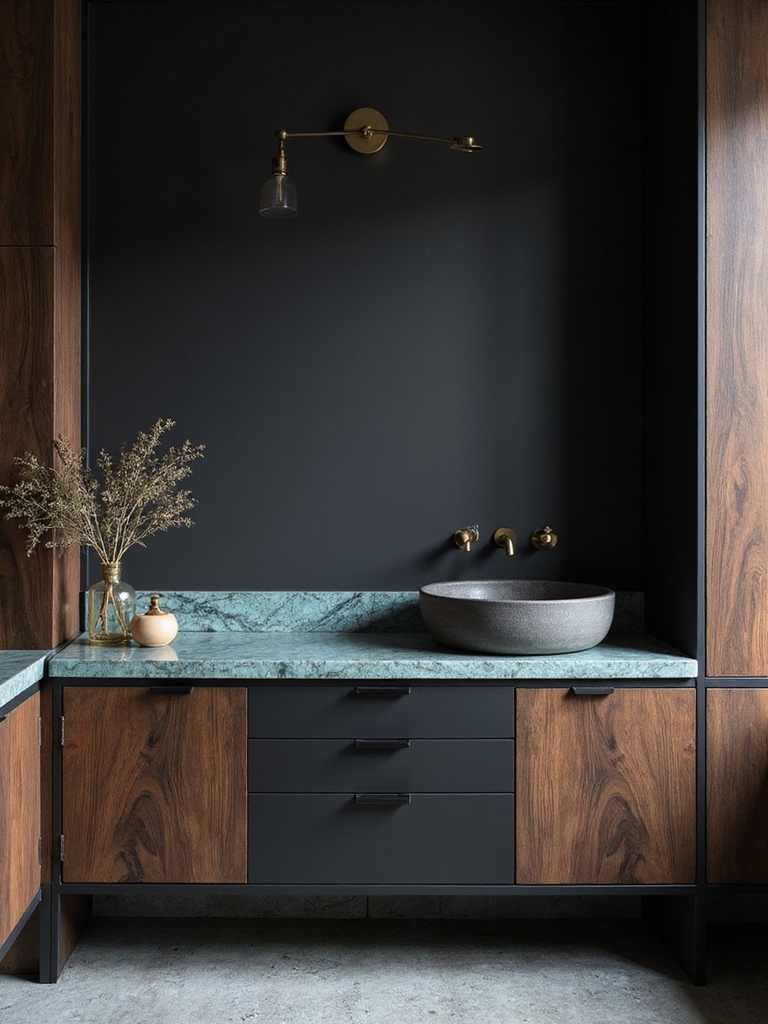 warmth in black cabinets