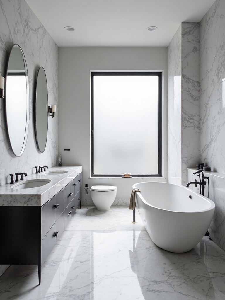 warmth through marble accents